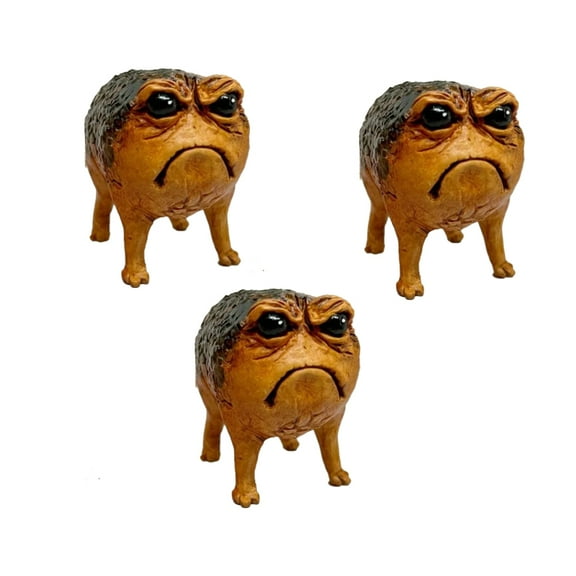 3Pcs Angry Toad Cute African Rain Frog Decoration Ugly Angry Outdoor Garden Patio Frog Decor Statue for Garden Bathroom Bookshelf Home Decor Animals