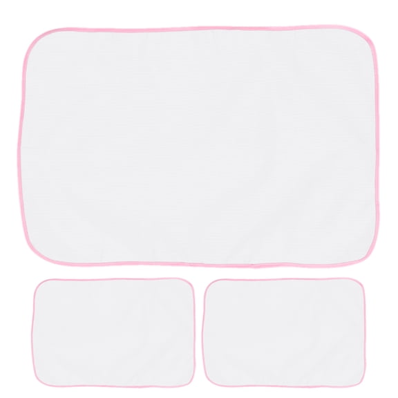 3Pcs Anti-Scalding Pad For Protective Ironing With Pink Mesh Fabric