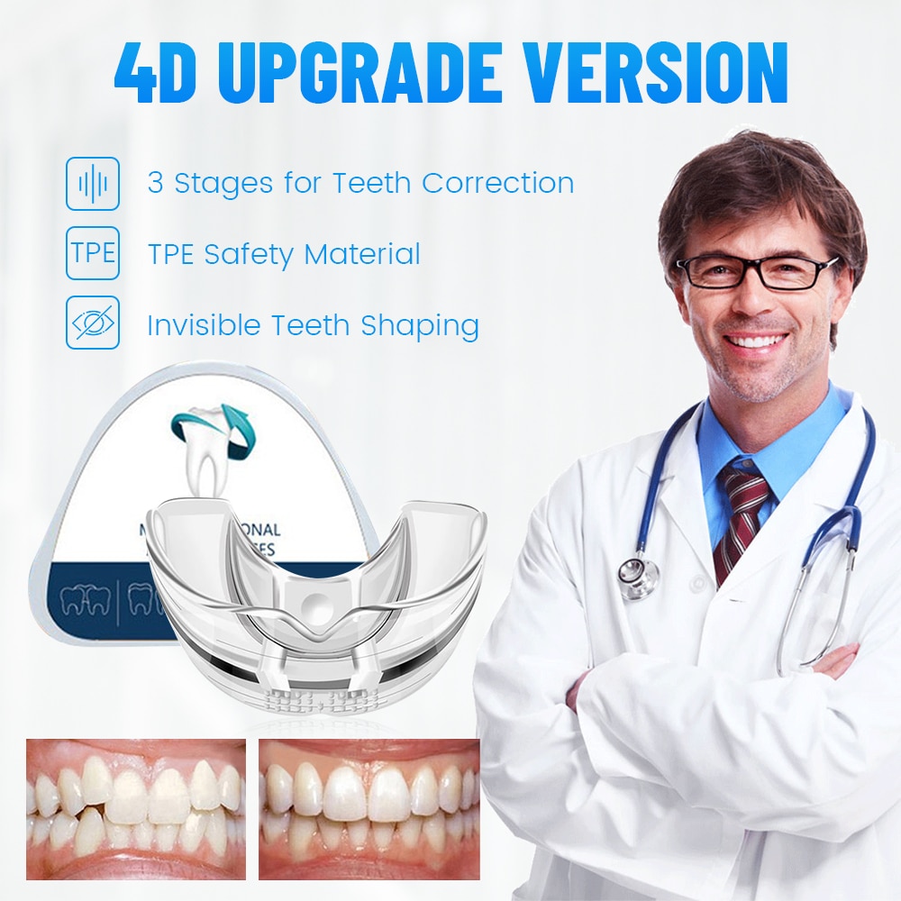 3Pcs Anti Snoring Bruxism Mouth Guard 3 Stages Dental Orthodontic Braces Teeth Retainer Sleeping