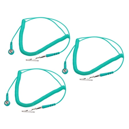 3Pcs Anti Static Wristband Wire, 9.8ft PU Metal Single Wire with Alligator Clip (Wristband Not Included)