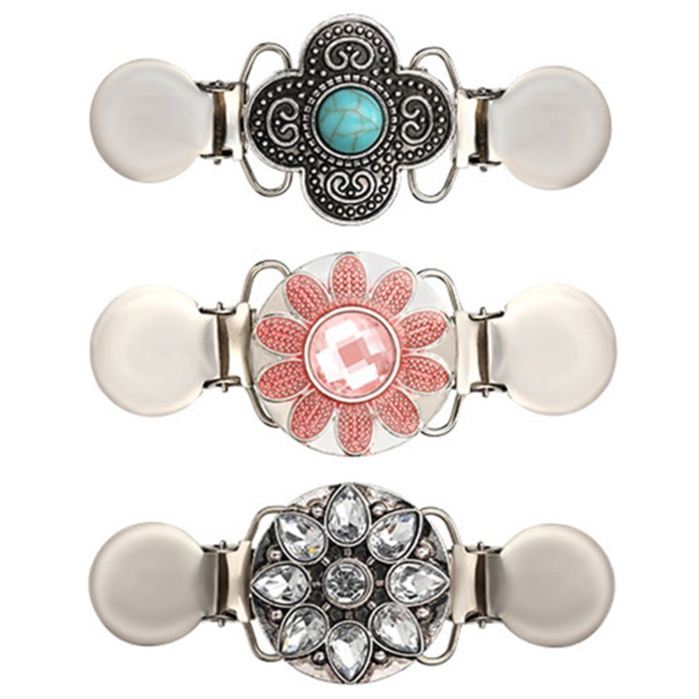 3Pcs Antiemptied Lapel Pin Delicate Safety Pin Sweater Tighten Clamp Brooches