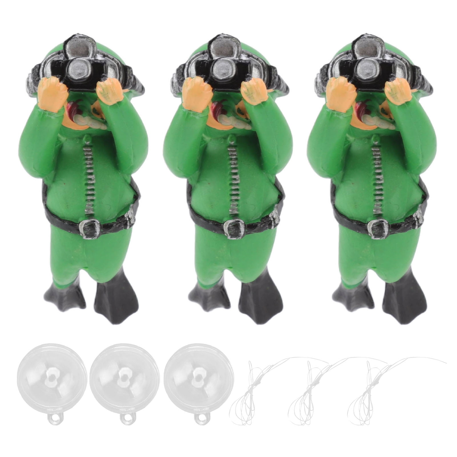 3Pcs Aquarium Diver Decoration Safe Resin Adjustable Position Fish Tank