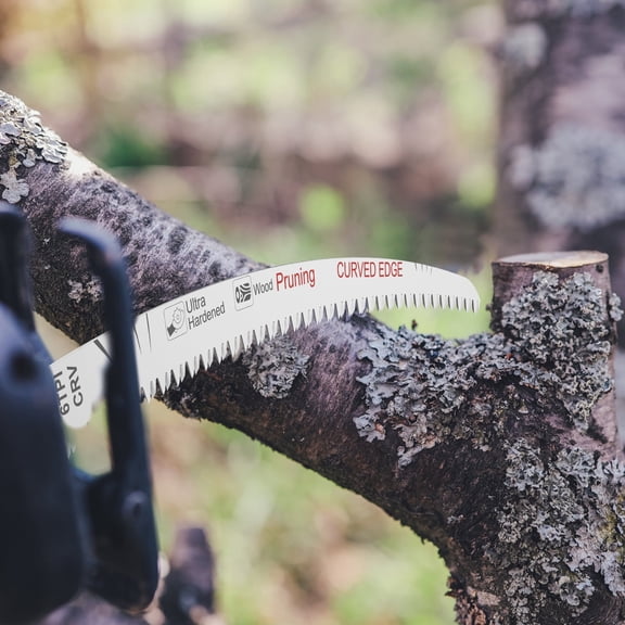 3Pcs Arc Edge Reciprocating Saw Blade 6TPI 14.4 Inch Chrome Vanadium Steel Wood Pruning Saw Blade for Cutting Wet and Dry Wood