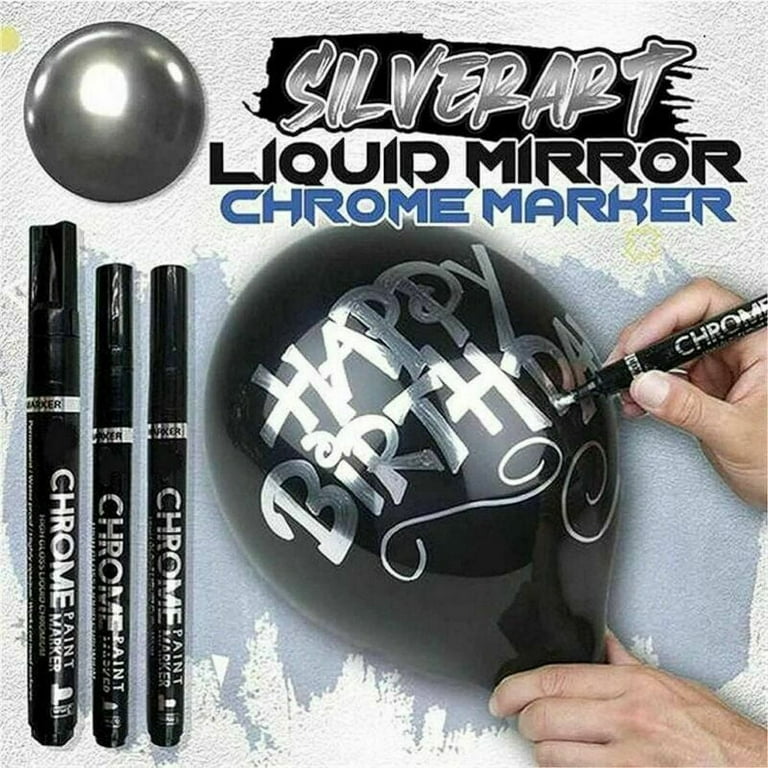 3Pcs Art Liquid Chrome Pen Scratch Repair Reflective Paint Marker