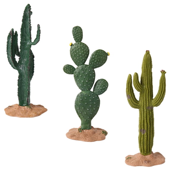 Alasum 3Pcs Artificial Plant Decor Realistic Texture Cactus Ornament for Indoor Use