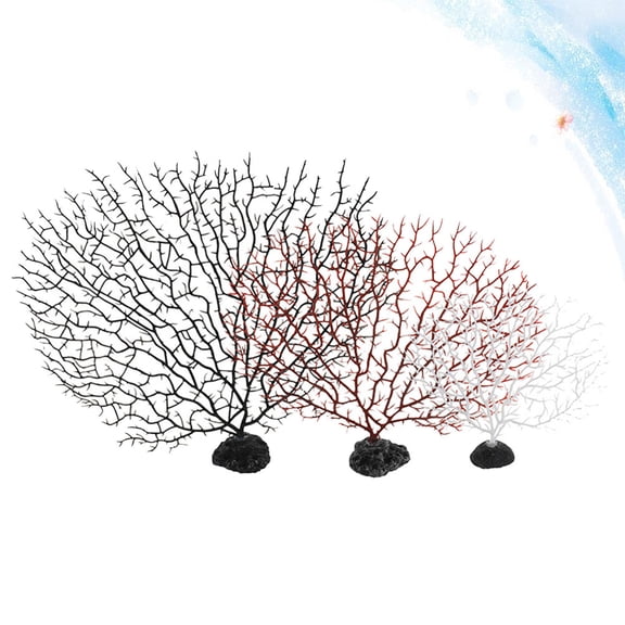 3Pcs Artificial Coral Tree Branches Assorted Color Aquarium Decor Easy to Clean Fish Tank Ornament