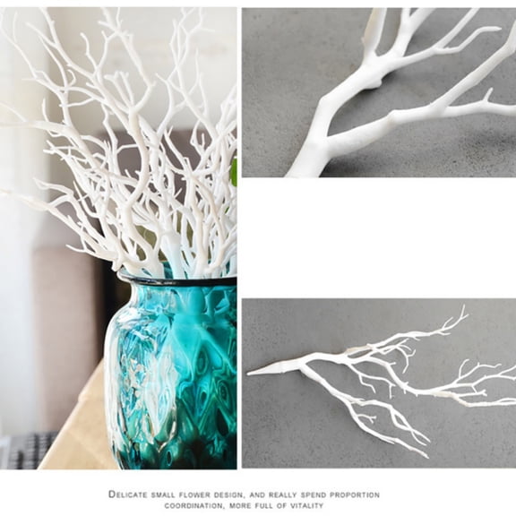 3Pcs Artificial Dry Plant Tree Branch Fake Foliage Green Home Wedding Decor