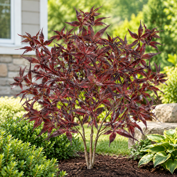 3Pcs Artificial Japanese Maple Leaves Branches 26'' Fake Fall Leaves Stems Plants Red Faux Maple Leaf Bushes Shrubs for Home Decor Thanksgiving Festival Party Autumn Decorations Burgundy