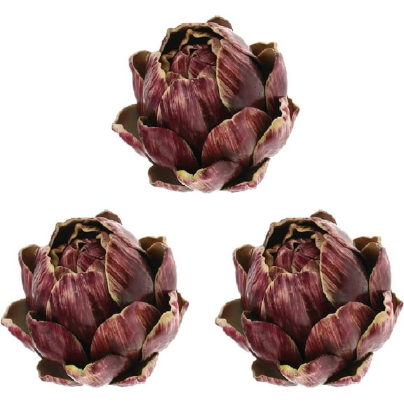 3Pcs Artificial Vegetable Large Green Artichoke Plant Lifelike Fake Flowers Bouquet Decoration Christmas Party Home Kitchen Table Supplies