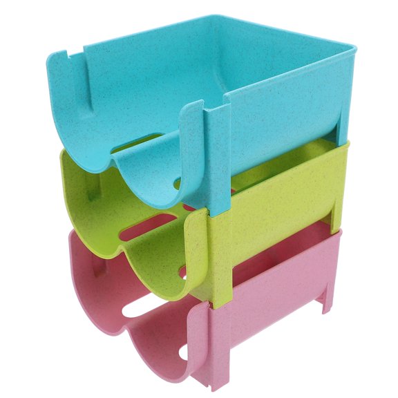 3Pcs Assorted Color Refrigerator Drawer Storage Box for Wine and Drink Containers