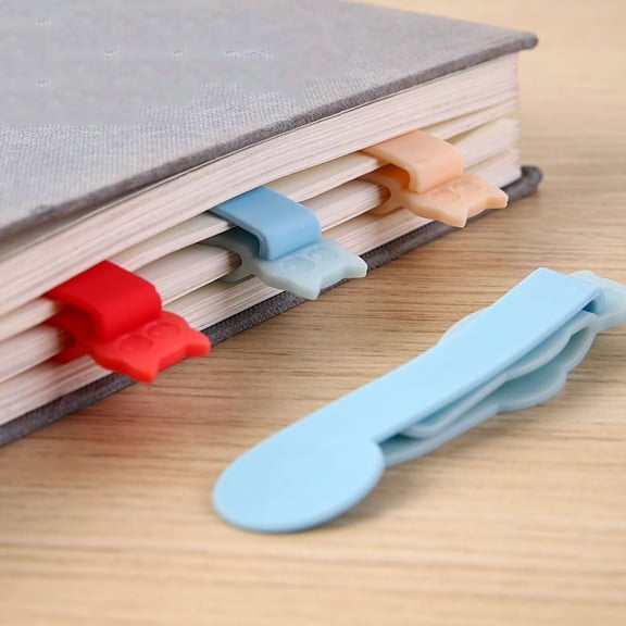 3Pcs Automatic Bookmark, Silicone Smart Book Marks for Reading Women, Men, Kids,Cute Unique Book Markers Bookmark Clip Reading Accessories Gifts for Book Lovers (1 Blue+1 Red+1 Beige)