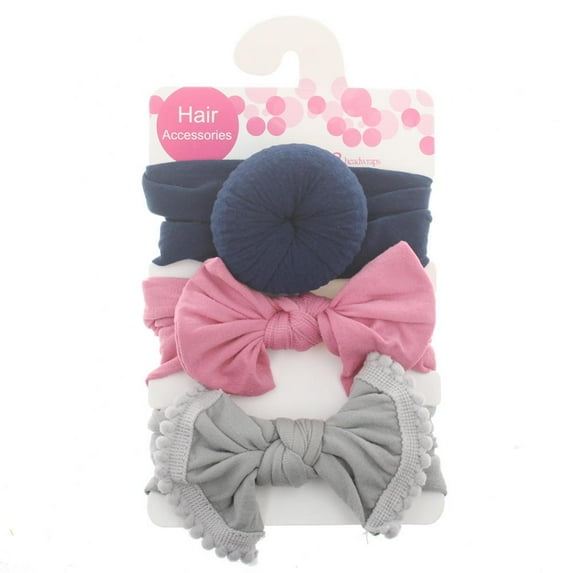 3Pcs Baby Girl Cloth Headbands Hairbands Hair Bow Elastics for Baby Girls Newborn Infant Toddlers Kids Holiday Party Headwear Accessories