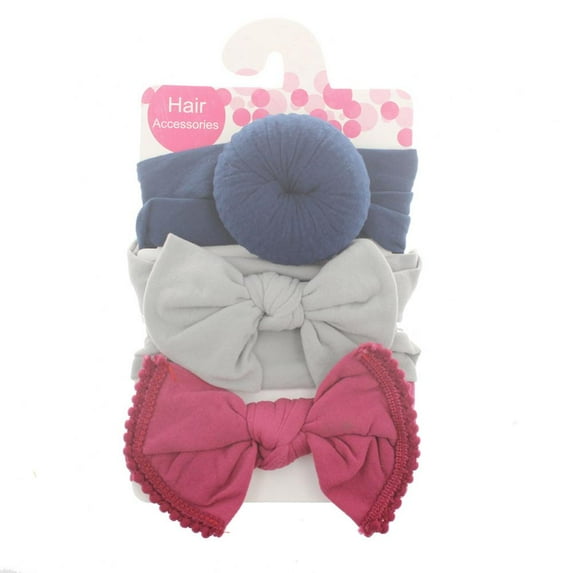 3Pcs Baby Girl Cloth Headbands Hairbands Hair Bow Elastics for Baby Girls Newborn Infant Toddlers Kids Holiday Party Headwear Accessories