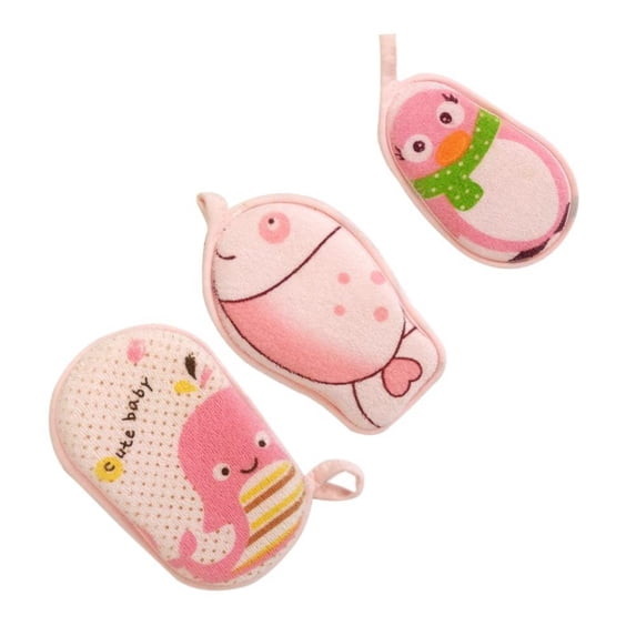 3Pcs Baby Sponge for Bathing, Cute Animal Kids Toddler Bath Brush Rubbing , Soft and Absorbent Cotton Baby Bath Toys