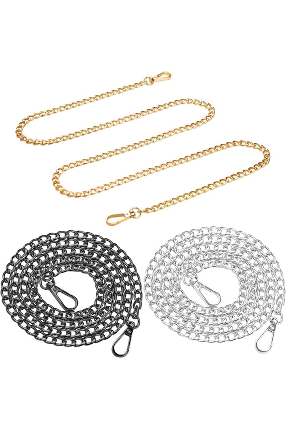 3Pcs Bag Purse Chain Straps,47inch Chain Purse Strap Accessories for Handlebag Crossbody Purses