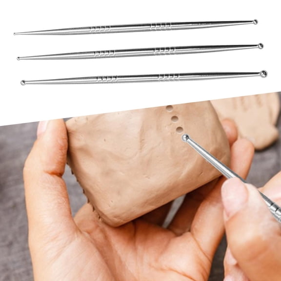 3Pcs Ball Dotting Tools Fondant Cake Decorating Ball Model Dual Ended
