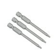 thumbnail image 1 of 3Pcs Ball End Hex Bits 1/4 Inch Hex Shank 2.6 Inch Length Magnetic H2.5 Head Screwdriver S2 HRC58 Screw Driver Bit, 1 of 4