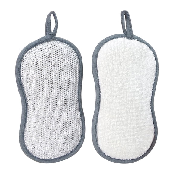 3Pcs Bamboo Fiber Sponge Cloth, Fufafayo Bamboo Fiber Sponge Cloth, Two-Sided Dishwashing Scrubber, Non-Stick Kitchen Cleaning Cloth, Reusable Scouring Pad for Sink Countertop Pots Pans