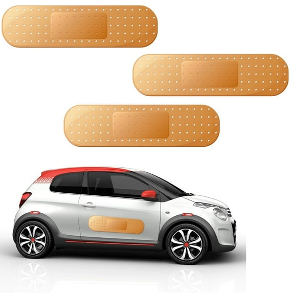 3Pcs Bandage Vinyl Decal for Car, 10 x 2.76 inch Funny Auto Band Aid Bandage Sticker, Waterproof Dent and Scratch Cover Sticker for Car RV SUV Boat, Universal Car Accessories (Yellow)