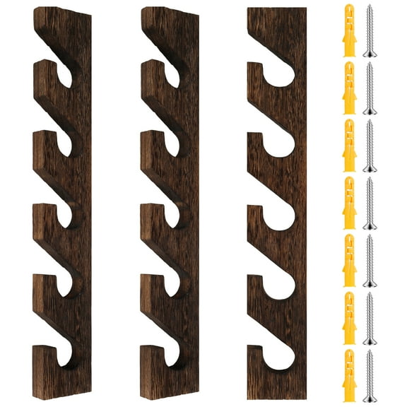 3Pcs Baseball Cap Display Rack Wall Mounted Hat Organizer Holder Wooden Hat Vertical Hanger Rack Hat Holder Rack Cap Organizer Each Hold Up to 5 Caps for Hanging Baseball Cap