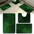 thumbnail image 1 of 3Pcs Bath Rugs Leaf Bath Mat Set Non-Slip Strong Water Absorbent Bathroom Rugs Polyester Fabric Machine Washable Bathroom Carpet Bathroom Mat Toilet Mat Bath Mats for Bathroom(Blackish Green), 1 of 8