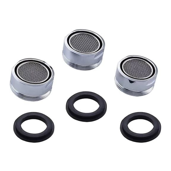 3Pcs Bathroom Faucet Aerator Replacement Parts with Brass Shell ,Kitchen Bathroom Sink Attachment High Flow Aerator for Sink Faucet Aerators,Kitchen Sink Aerators Filter,(Silver)