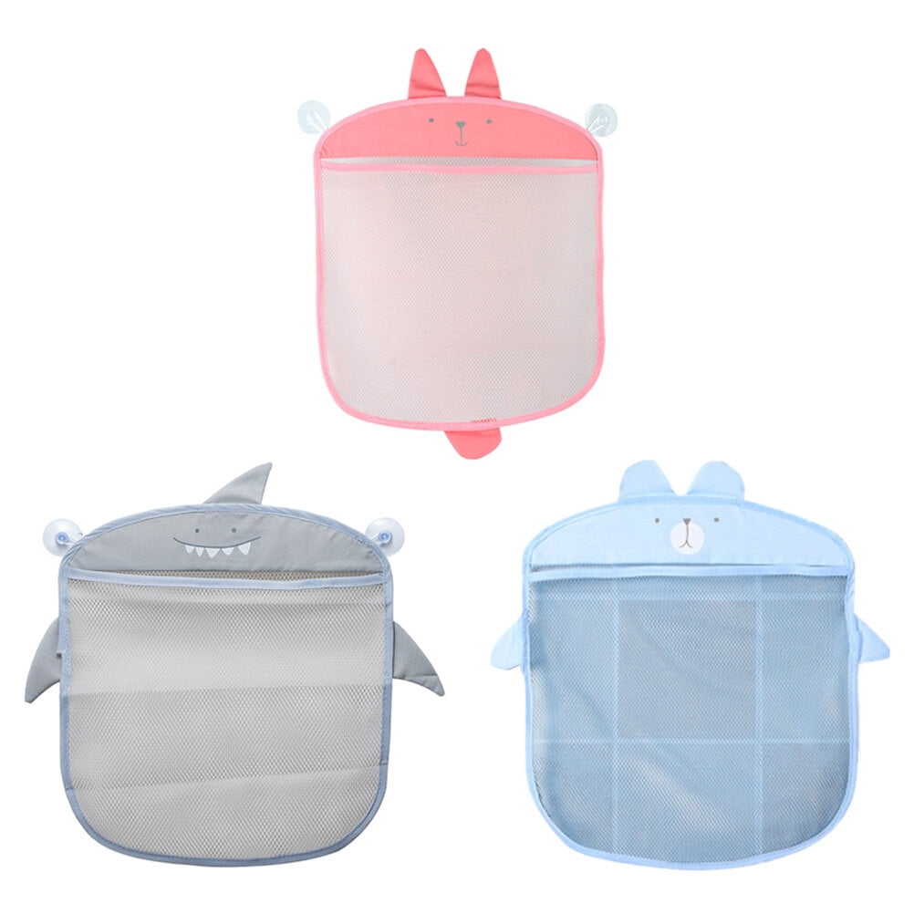 3Pcs Bathroom Toy Bags Multifunction Toy Nets Wallmounted Toy Organizers (Random Style
