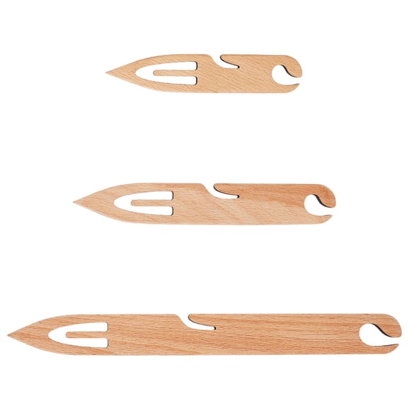 3Pcs Beech Wood Weaving Shuttle Knitting Loom Shuttles Handcrafted Knitting Loom Tools for Tapestry DIY Craft Weaving Accessories Pointy DIY