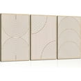 thumbnail image 1 of 3Pcs Beige Neutral Canvas Wall Art Boho Minimalist Line Paintings Abstract Beige and White Line Wall Decor Mid Century Geometric Posters Prints for Living Room Bedroom Office Art Pictures d, 1 of 7