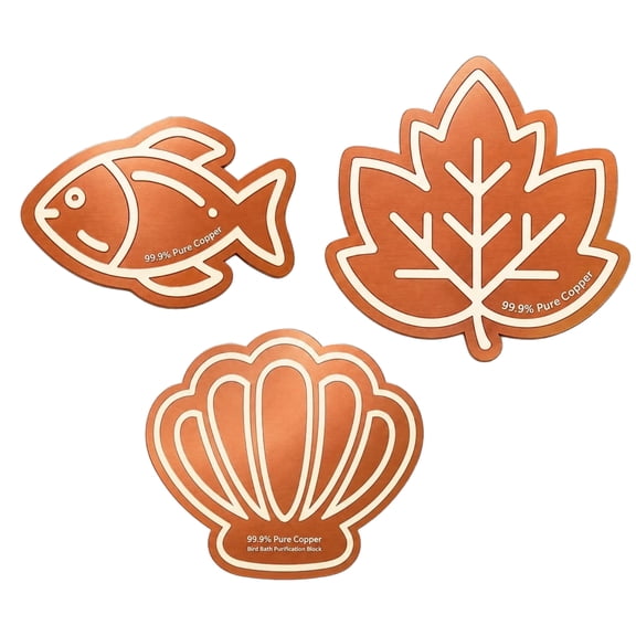 3Pcs Bird Bath Copper Disk, 99.9% Pure Copper 4 in Decorative Disc, 0.6mm Raised Point Support for Outdoor Birdbaths, Pet Bowls and Ponds(Style A)