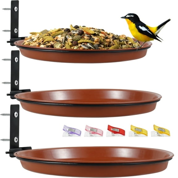 3Pcs Bird Feeder,Bird Trays Tree Mounted Bird Feeders Hanging Bird Seed Tray Foldable Multifunctional Bird Feeders Bird Feeding and Drinking Supplies for Outdoor Tree