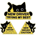 thumbnail image 1 of 3Pcs Black Cat Reflective Driving Magnets, Funny New Driver Magnet for Car Please Be Patient, Safety Warning Signs for Student Driver Moderate Size & Long Service Life, 1 of 5