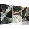 thumbnail image 1 of 3Pcs Black And Gold Wall Art Gold Foil Abstract Posters Pictures Marble Fluid Paintings Nordic Watercolor Gray White Ink Lines Canvas Prints for Modern Living Room Office Home Wall Decor Framed, 1 of 6