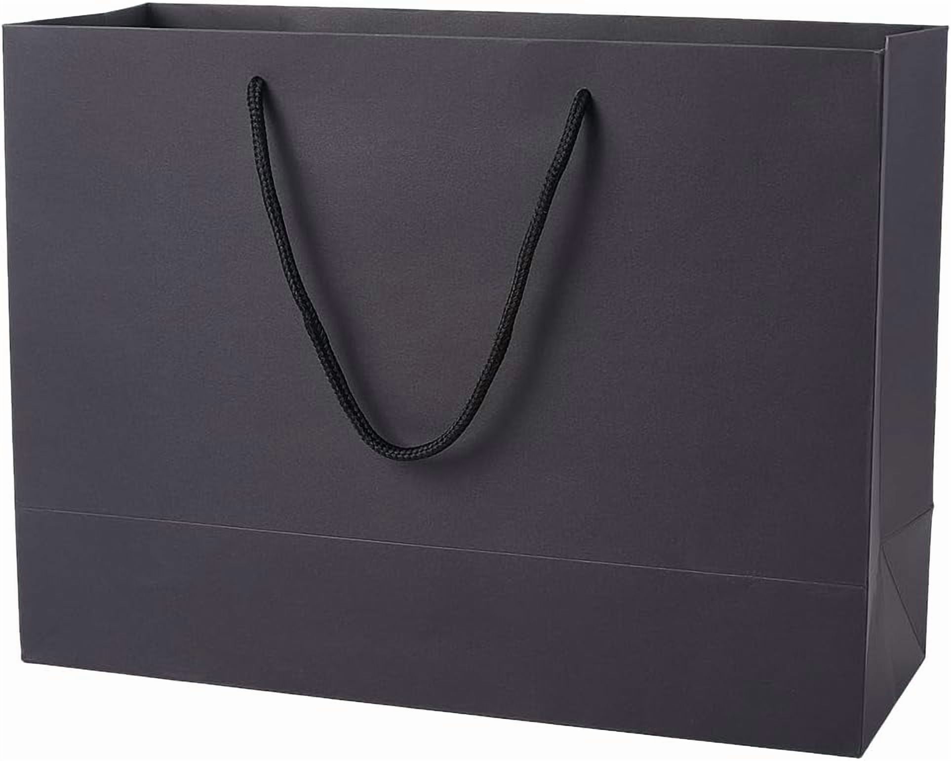 3Pcs Black Paper Goodie Bags Gift Wrap Bag Large Rectangular Shopping ...
