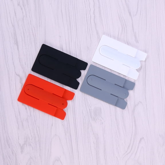 Milisten 3-Pack Soft Silicone Phone Credit Card Holder Case with Kickstand, Black Protective Cover