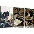 thumbnail image 1 of 3Pcs Black Woman Art Poster African American Women Canvas Wall Art Funky Black Girl Record Music Posters prints for Modern Black Woman Bedroom Home Decoration 12x16in Und, 1 of 7