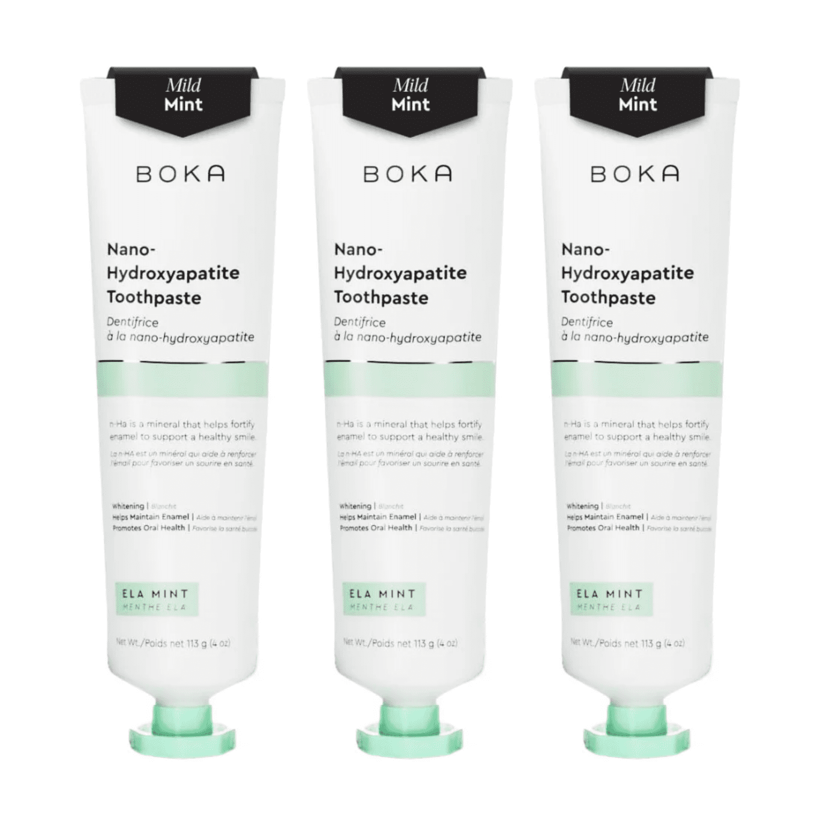 3pcs boka fluoride free toothpaste nano hydroxyapatite helps