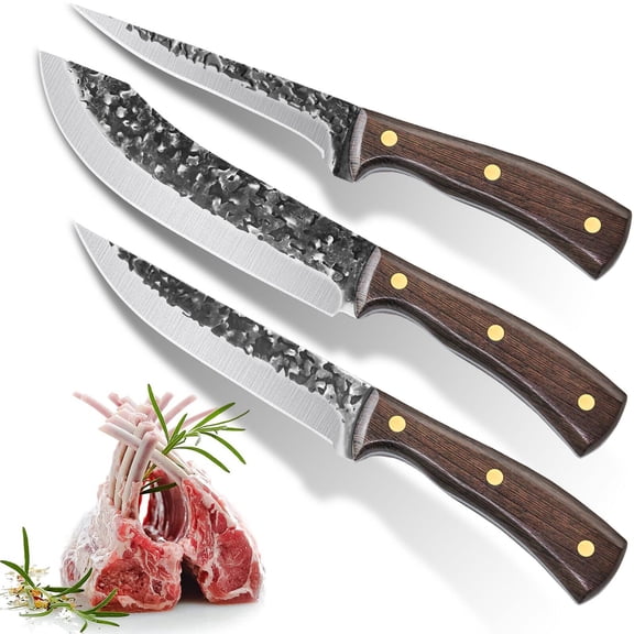 3Pcs Boning Knives Set Cleaver Slaughter Knife High Carbon Steel Butcher Knife