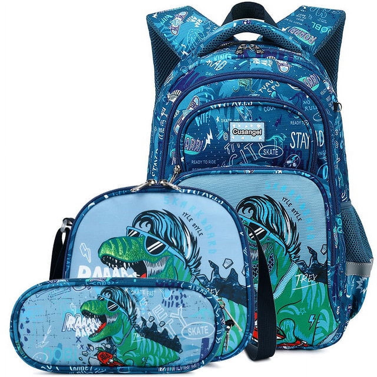 School Bag Set Dinosaurs Backpack Lunch Bag Pencil Case Set - Temu