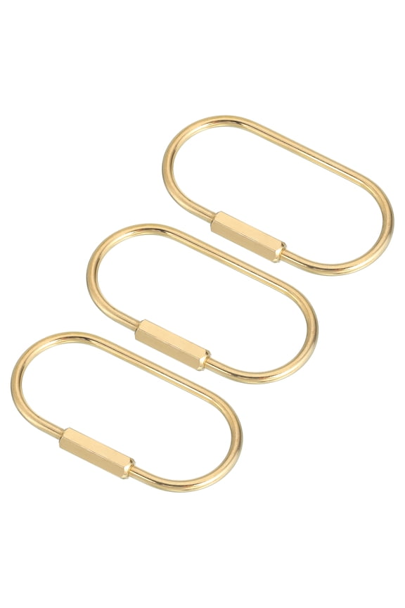 3Pcs Brass Screw Lock Keychain, Car Key Organizer, Gold, Shape: Small Hexagonal U
