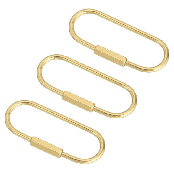 3Pcs Brass Screw Lock Keychain, Car Key Organizer, Mini Hexagonal U
