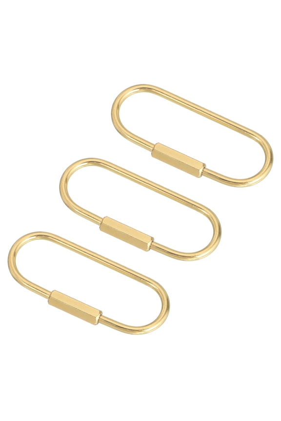 3Pcs Brass Screw Lock Keychain, Car Key Organizer, Mini Hexagonal U