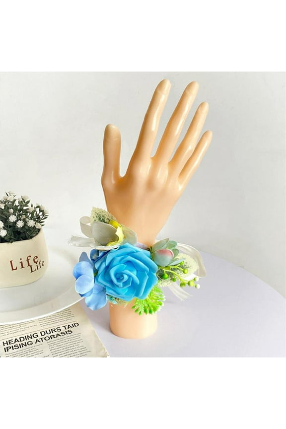 3Pcs Bridesmaid Wrist Corsage MORESEC under $5 Silk Flower Bridesmaid Wrist Corsage, Wedding Party Floral Bracelet for Bride Maid of Honor, Adjustable Elastic Band with Realistic Roses