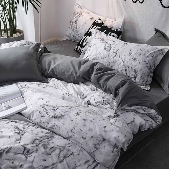 3Pcs Brushed Bedding Set, Reversible Pattern Printed Duvet Cover Set, Soft Breathable Machine Washable Home Textile for Bedroom
