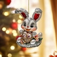 thumbnail image 1 of 3Pcs Bunny Decorative Pendant, CQCYD Easter Bunny Pendant, Easter Decorations Bunny Car Rearview Mirror Charm Backpack Keychain, Acrylic Bunny Figurine for Car Interior Home Decor and Easter Gifts, 1 of 5