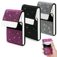 thumbnail image 1 of 3Pcs Business Card Holder, Business Card Case with Bling Rhinestones, Metal Slim Name Card Pocket for Men or Women, PU Leather Card Holder Wallet with Magnetic Closure (Set A), 1 of 8
