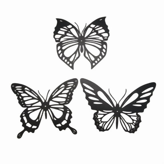 3Pcs Butterfly Metal Wall Decor Hanging Farmhouse Rustic Home Office Bedroom
