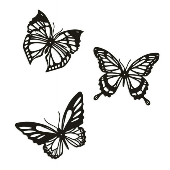 3Pcs Butterfly Metal Wall Decor Hanging Farmhouse Rustic Home Office Bedroom