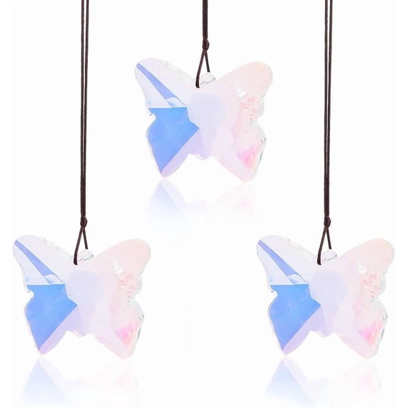 3Pcs Butterfly Suncatchers Rainbow Prisms Sun Catchers 11.81Inch Glass Sun Catchers Prisms Rainbow Maker AB Hanging Crystals for Indoor Outdoor Home Garden Decor Multi-color