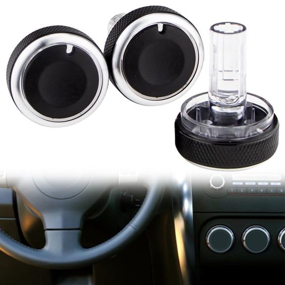3Pcs Car AC Control Knob for Suzuki VX-1, Air Conditioning Heater Switch Button, Black ABS Replacement Parts for Center Console Dashboard